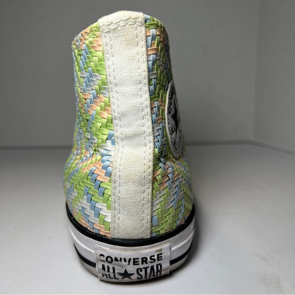 Converse CTAS High Top Chambray Blue Green White Canvas Sneakers Women's Size 9 - Picture 6 of 15